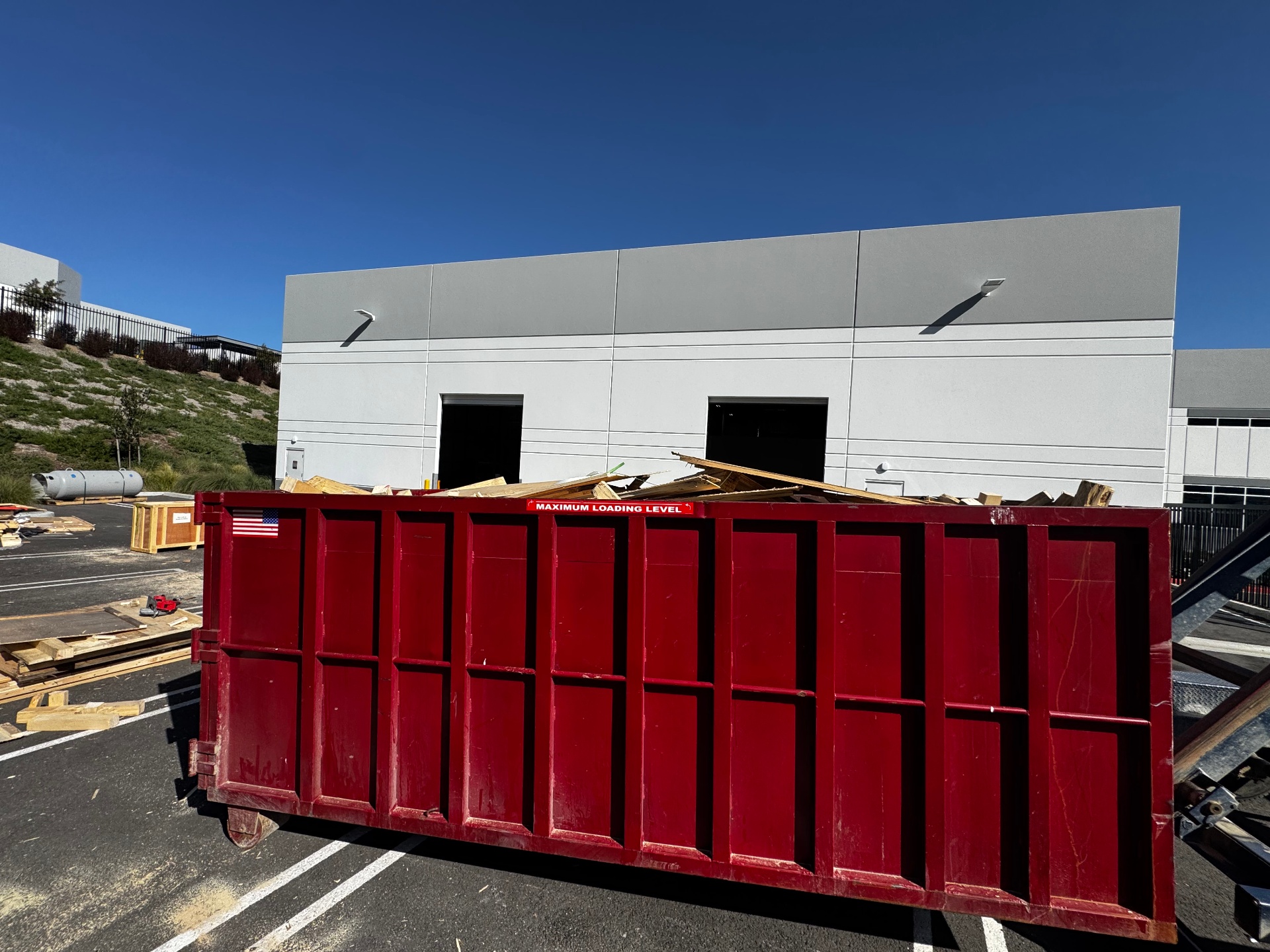 Before photo — roofing tear-off or renovation project before Victory Dumpster Rentals dumpster service in Temecula Valley